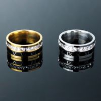Hip-hop Simple Style Roman Numeral Titanium Steel Plating Unisex Anxiety Ring main image 2