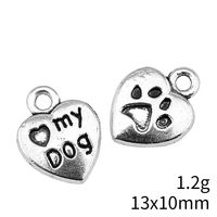 1 Piece Retro Letter Paw Print Heart Shape Alloy Plating Pendant Jewelry Accessories main image 2