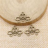 1 Piece Retro Solid Color Alloy Plating Earrings Connector Jewelry Accessories sku image 1