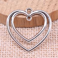 1 Piece Retro Heart Shape Alloy Plating Pendant Jewelry Accessories sku image 1