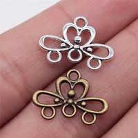 1 Piece Retro Solid Color Alloy Plating Earrings Connector Jewelry Accessories main image 6