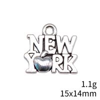 1 Piece Retro Letter Apple Alloy Plating Pendant Jewelry Accessories main image 2