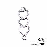 1 Piece Alloy Heart Shape Connector Retro main image 2