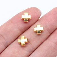 1 Piece Simple Style Cross Alloy Plating Beads Jewelry Accessories sku image 2