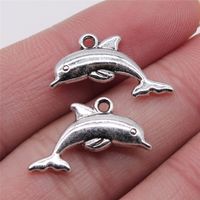1 Piece Cute Retro Dolphin Alloy Plating Pendant Jewelry Accessories main image 4