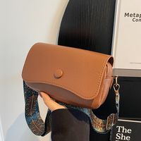 Women's Small Pu Leather Solid Color Vintage Style Square Magnetic Buckle Crossbody Bag sku image 3