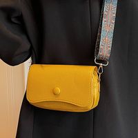 Women's Small Pu Leather Solid Color Vintage Style Square Magnetic Buckle Crossbody Bag sku image 4