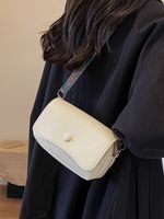 Women's Small Pu Leather Solid Color Vintage Style Square Magnetic Buckle Crossbody Bag main image 6