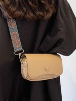 Women's Small Pu Leather Solid Color Vintage Style Square Magnetic Buckle Crossbody Bag main image 2