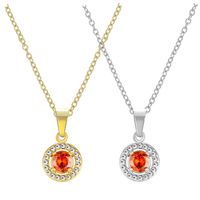 Elegant Simple Style Round Stainless Steel Titanium Steel Plating Inlay Zircon Pendant Necklace main image 3