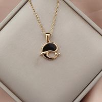 Cute Dolphin Stainless Steel Titanium Steel Plating Inlay Agate Shell Pendant Necklace sku image 6