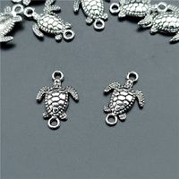 100 Pcs/package Cute Tortoise Zinc Alloy Plating Pendant Jewelry Accessories main image 1