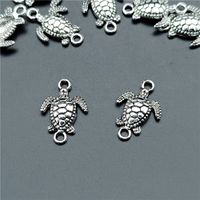 100 Pièces/paquet Mignon Tortue Alliage De Zinc Placage Pendentif Bijoux Accessoires main image 6