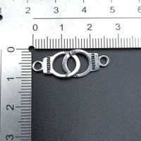 100 Pcs/package Simple Style Letter Handcuffs Alloy Plating Pendant Jewelry Accessories main image 2