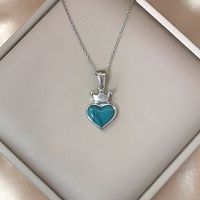 Simple Style Heart Shape Crown Stainless Steel Titanium Steel Plating Pendant Necklace main image 2
