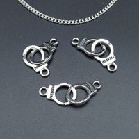 100 Pcs/package Simple Style Letter Handcuffs Alloy Plating Pendant Jewelry Accessories main image 4