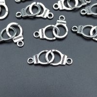 100 Pcs/package Simple Style Letter Handcuffs Alloy Plating Pendant Jewelry Accessories main image 1