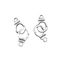 100 Pcs/package Simple Style Letter Handcuffs Alloy Plating Pendant Jewelry Accessories main image 3