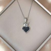 Simple Style Heart Shape Crown Stainless Steel Titanium Steel Plating Pendant Necklace sku image 2