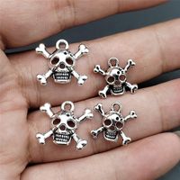 100 Pcs/package Hip-hop Skull Zinc Alloy Plating Pendant Jewelry Accessories main image 3