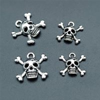 100 Pcs/package Hip-hop Skull Zinc Alloy Plating Pendant Jewelry Accessories main image 1