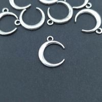 100 Pcs/package Simple Style Moon Alloy Plating Pendant Jewelry Accessories main image 1