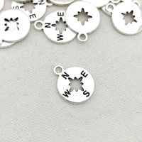 100 Pcs/package Simple Style Compass Zinc Alloy Plating Pendant Jewelry Accessories main image 1