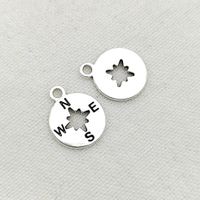 100 Pcs/package Simple Style Compass Zinc Alloy Plating Pendant Jewelry Accessories main image 3