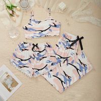Home Daily Women's Lady Plaid Polyester Milk Fiber Shorts Sets Pajama Sets main image 5