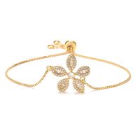 Elegant Simple Style Heart Shape Flower Copper Plating Inlay Zircon 18k Gold Plated Bracelets main image 6