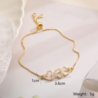 Elegant Simple Style Heart Shape Flower Copper Plating Inlay Zircon 18k Gold Plated Bracelets main image 2
