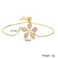 Elegant Simple Style Heart Shape Flower Copper Plating Inlay Zircon 18k Gold Plated Bracelets main image 3