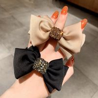 Women's Lady Solid Color Rhinestone Bowknot Hair Tie main image 5