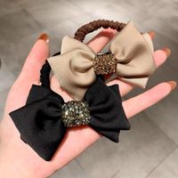 Women's Lady Solid Color Rhinestone Bowknot Hair Tie main image 6