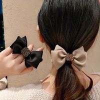 Women's Lady Solid Color Rhinestone Bowknot Hair Tie main image 2