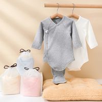 Basic Solid Color Cotton Baby Rompers main image 6