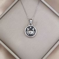 Retro Constellation Stainless Steel Titanium Steel Plating Women's Pendant Necklace sku image 1