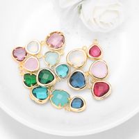 1 Piece Simple Style Water Droplets Copper Plating Inlay Pendant Jewelry Accessories main image 1