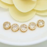 1 Piece Simple Style Four Leaf Clover Round Copper Plating Inlay Beads Jewelry Accessories main image 4
