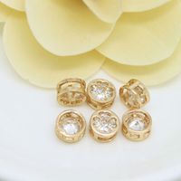 1 Piece Simple Style Four Leaf Clover Round Copper Plating Inlay Beads Jewelry Accessories main image 1