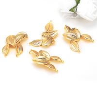 1 Piece Simple Style Leaves Copper Plating Pendant Jewelry Accessories main image 4