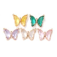1 Piece Ig Style Sweet Butterfly Copper Plating Inlay Pendant Jewelry Accessories main image 4