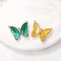1 Piece Ig Style Sweet Butterfly Copper Plating Inlay Pendant Jewelry Accessories main image 3