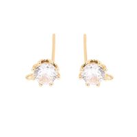 1 Pair Copper Zircon Round Earrings Accessories Simple Style main image 2