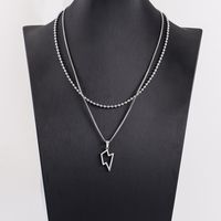 Simple Style Lightning 304 Stainless Steel Polishing Men's Double Layer Necklaces main image 1