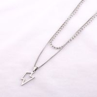 Simple Style Lightning 304 Stainless Steel Polishing Men's Double Layer Necklaces main image 3