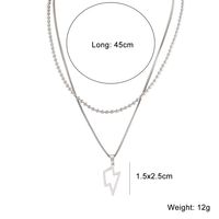 Simple Style Lightning 304 Stainless Steel Polishing Men's Double Layer Necklaces sku image 1