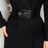 Simple Style Geometric Pu Leather Alloy Buckle Women's Corset Belts main image 1