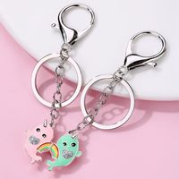 Casual Cartoon Style Cute Rainbow Whale Alloy Bag Pendant Keychain main image 1