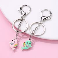 Casual Cartoon Style Cute Rainbow Whale Alloy Bag Pendant Keychain main image 4